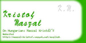 kristof maszal business card